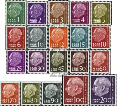 Produktbild von Briefmarken Saarland 1957 Mi 380-399 (kompl.Ausg.) postfrisch Bundespräsident Heuss (I)