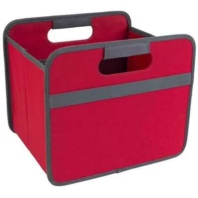 Produktbild von meori Classic S, Aufbewahrungskorb, Grau, Rot, Quadratisch, Polyester, Einfarbig, Drinnen