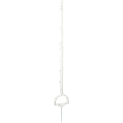 Immagine prodotto di Kerbl Steigbügelpfahl weiß, 114,5?cm, Bodennagel 19?cm, verzinkt, Weidezubehör, 5 Stück