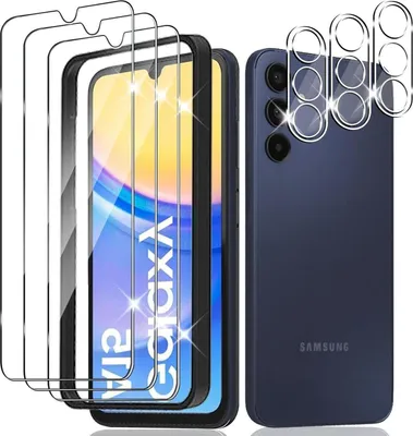 Obrázok produktu pre Ochranná fólia Samsung Galaxy A15 pancierové sklo 3 kusy pancierové sklo ochrana fotoaparátu proti poškriabaniu
