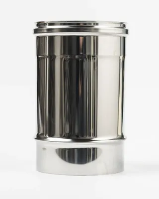 Productafbeelding van RVS kachelpijp 80 / 130 mm × 25 cm, dubbelwandig geïsoleerd – Kamininox