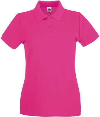 Produktbild von Fruit of the Loom Damen T-Shirt Polohemd kurzarm Poloshirt Polo Shirt, Größe:2XL (18), Farbe:Fuchsia
