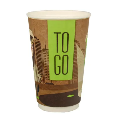 Produktbild von 20 Trinkbecher, Pappe "To Go" 0,4 l Ø 9 cm · 13,5 cm doppelwandig