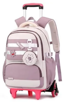 Produktbild von Schulrucksack Trolley Mädchen Lila 2-in-1 abnehmbar wasserabweisend 33x20x46cm