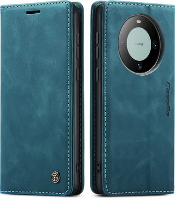 Obrázek produktu pro Pouzdro Huawei Mate 60, retroPolyuretankožené pouzdro s funkcí stojánku, ochranný kryt pro Huawei Mate 60 Blue