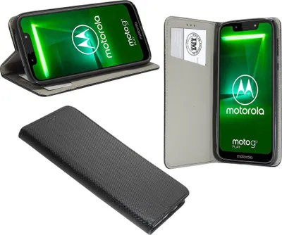 Produktbild von cofi1453® Elegante Buch-Tasche Hülle Smart Magnet kompatibel mit MOTOROLA MOTO G7 PLAY Leder Optik Wallet Book-Style Cover Schale in Schwarz