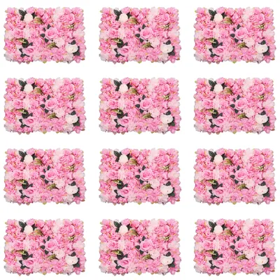 Zdjęcie produktu dla 12Pcs ściana kwiatowa róża panel ścienny sztuczne tło do tła fotograficznego impreza ślubna wystrój