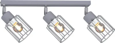 Obrázok produktu pre Stropná lampa TROY, sivá, 3xE27x60W, kov, rozmery: 20x45x9 cm, IP20, Kaja
