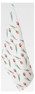 Produktbild von Geschirrtuch 47x70 cm Weiß Baumwolle mit Tulpen
