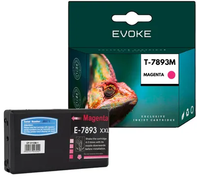 Obrázek produktu pro Kompatibilní inkoustové kazety Evoke pro tiskárny Epson C13T789340 T7893, barva: magenta, objem: 36 ml, výtisků: 4210, vhodné pro modely WorkForce Pro WF-5110DW, 5190DW, 5620DWF, 5690DWF