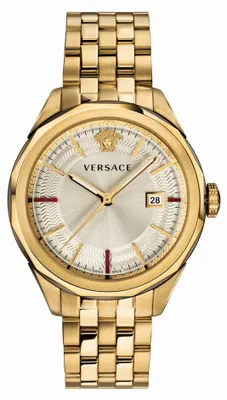 Productafbeelding van Versace VERA00618, glanzend zilverkleurig en goudkleurig, roestvrijstalen polshorloge voor heren, nieuw