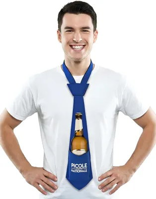 Imagen del producto de Corbata con forma de botella de alcohol, selección nacional, para adultos, color azul - Talla única