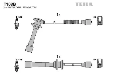 Obrázek produktu pro Sada zapalovacích kabelů TESLA T108B Sada zapalovacích kabelů pro KIA SPORTAGE (K00)