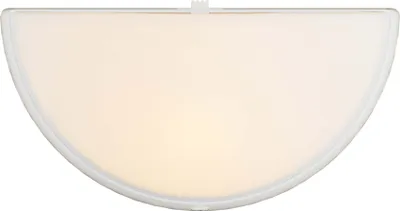 A white, semi-circular LED night light with a frosted diffuser.