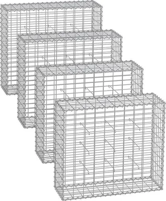 Productafbeelding van Rootz Verzinkte stalen gaascontainer - Steenkorf - Draadmanden - Landschapsarchitectuur - 100 cm x 90 cm x 30 cm