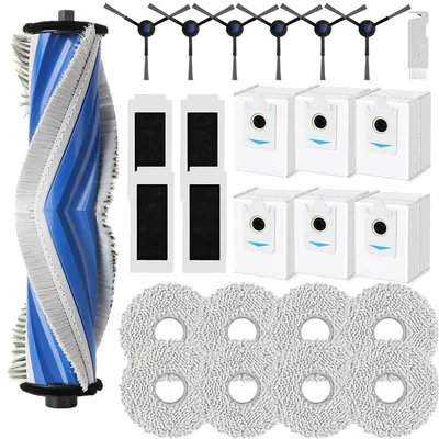 Zubehörset für Ecovacs Deebot T30S, 1 Hauptbürste, 6 Staubbeutel
