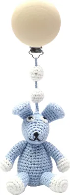 Produktbild von kinderwagenaufhänger Kaninchen 20 cm hellblau