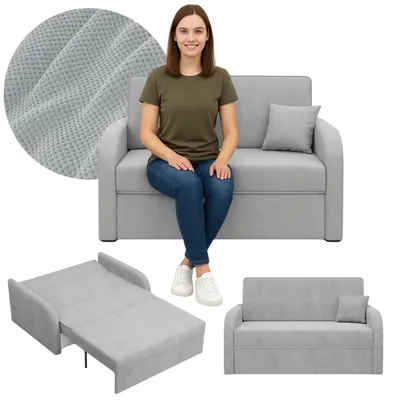 Produktbild von Sessel mit Schlaffunktion, Schlafsessel für Wohnzimmer, SOMO 120cm, Grau
