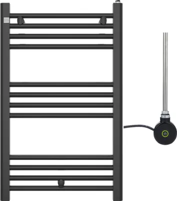 Obrázek produktu pro Granitan | Koupelnový radiátor PUERTO - 80/50 cm - Černý - Minimalistický design - Včetně elektrického ohřevu
