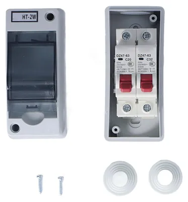 Produktbild von Verteilerkasten, IP65, wasserdicht, 2-Wege-flammhemmend, MCB-C-Gehäuse, für den Außenbereich, 20 A, 32 A