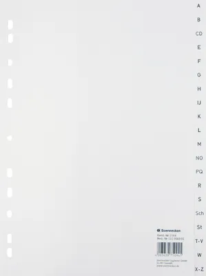 Produktbild von Soennecken Register 1544 DIN A4 A-Z volle Höhe PP weiß