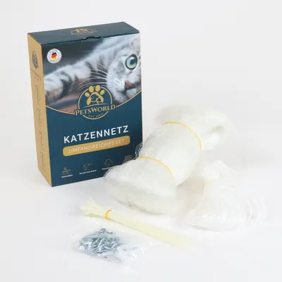 Produktbild von Petsworld Katzennetz 8×3 m für Balkon inkl. Befestigung & Kabelbinder
