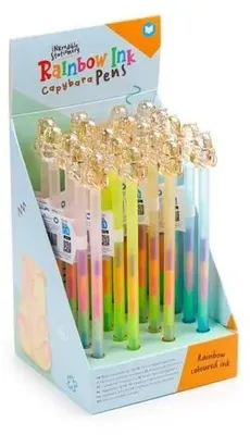 Immagine prodotto di Penna a sfera con inchiostro arcobaleno - Capibara (20 pezzi) - Puckator