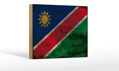 Produktbild von Holzschild Flagge Namibia 18x12 cm Flag of Namibia Rost Dekoration