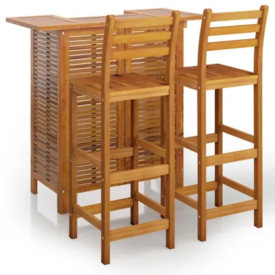 Produktbild von vidaXL 3-tlg. Gartenbar-Set Massivholz Akazie