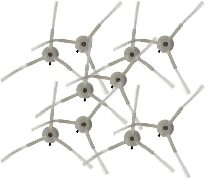 Produktbild von vhbw 10x Seitenbürste kompatibel mit Tikom L9000 Saugroboter - Reinigungsbürsten Set, links/rechts, weiß, 3-armig