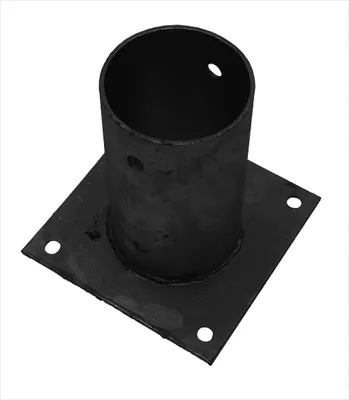 Produktbild von Runder Pfostenträger Schwarz auf Platte Ø8,1 x 15 cm – pro Stück