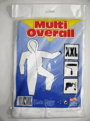 Produktbild von Leichter Maleranzug weiß XXL mit Kapuze, Reißverschluss und Gummibündchen