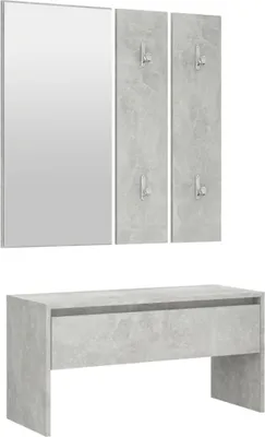 Image de vidaXL Ensemble de vestiaires gris béton bois composite
