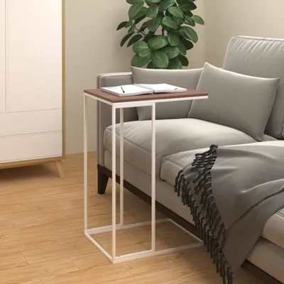Zdjęcie produktu dla Maison Exclusive – stolik pomocniczy biały 40 x 30 x 59 cm materiał drewnopochodny
