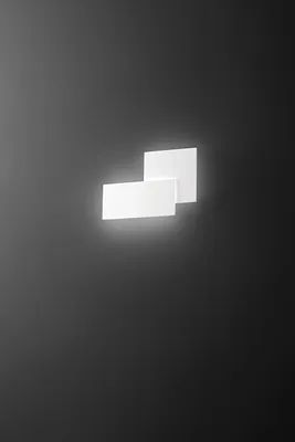 Produktbild von LED-Wandleuchte Serie 8222 aus Aluminium/Metall, mattweiß, 23 W, 1840 lm, 3000 K, 35x24x4,6 cm, modernes Design - Perenz