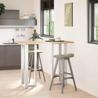 Produktbild von vidaXL Bartischbeine T-Form 2 Stk. Weiß 50x35x(110-111) cm Stahl