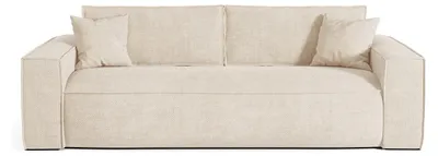 Produktbild von 4-Sitzer-Schlafsofa mit Express-Klappmechanismus aus beigem Stoff – Liegefläche 160 cm – 13 cm dicke Matratze mit Memory-Schaum – AMELIA