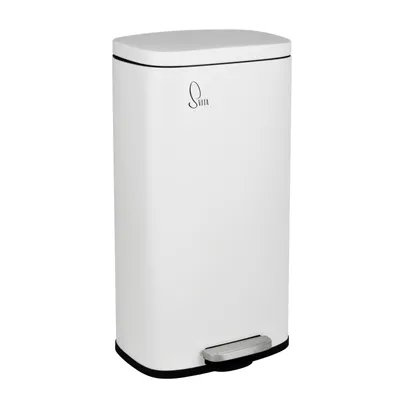 Produktbild von SVITA TQ30 Mülleimer weiß 30L Treteimer Abfallbehälter Softclose Deckel mit Inneneimer Edelstahl