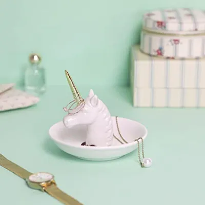 Keramischer Einhorn Ringhalter - Niedlicher Schmuck Organizer