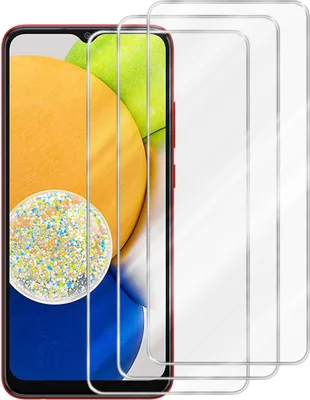 Produktbild von Cadorabo 3x Schutzfolie für Samsung Galaxy A03 in KRISTALL KLAR Gehärtetes Tempered Display-Schutzglas Panzerfolie