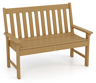 Immagine prodotto di Panca da giardino in HDPE per esterni, resistente alle intemperie, 2-3 posti, marrone
