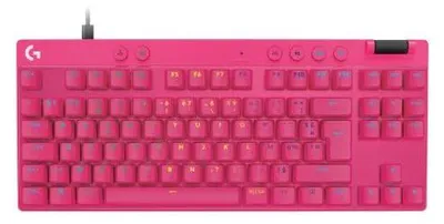 Obrázek produktu pro Logitech G PRO X TKL RAPID, Kabel, USB, Magnetic-mechanical key switch, AZERTY, LED, Růžová