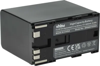 Produktbild von vhbw Akku Ersatz für Canon BP-975, BP-955 für Videokamera Camcorder (6600 mAh, 7,4 V, Li-Ion)