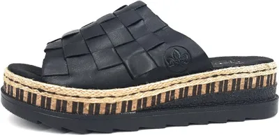 Produktbild von Rieker Damenschuhe Hausschuhe Pantolette Schwarz Freizeit, Schuhgröße:39 EU