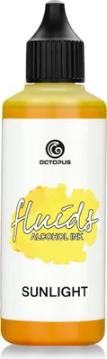 Immagine prodotto di 100 ml Octopus Fluids Alcohol Ink SUNLIGHT, inchiostro alcolico per Fluid Art e resina, giallo