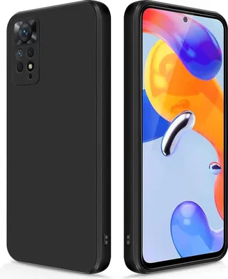 Produktbild von Silikon Hülle für Xiaomi Redmi Note 11 Pro 5G/4G Flüssigsilikon Dünn Gel Gummi Matt Kratzfeste Schutzhülle Schwarz