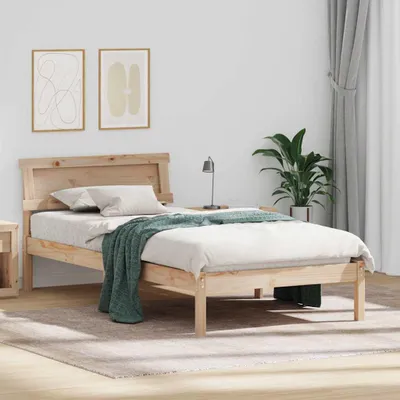 Immagine prodotto di Maison Exclusive - Struttura letto con testiera Marrone 75 x 190 cm Legno di pino massiccio