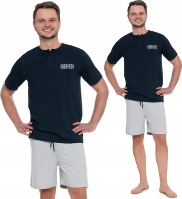 Produktbild von Bequemer Herren-Pyjama, kurzärmelig, T-Shirt, Baumwollshorts, MORAJ M
