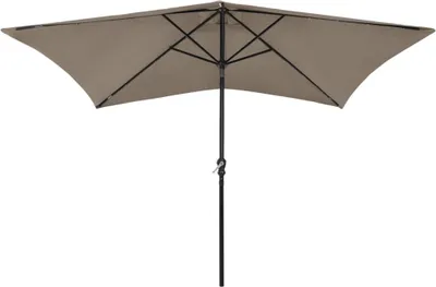 Produktbild von vidaXL Sonnenschirm mit LEDs und Stahl-Mast Taupe 2x3 m