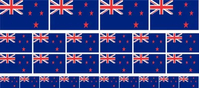 Produktbild von Mini Aufkleber Set - Pack glatt - 4x 51x31mm+ 12x 33x20mm + 10x 20x12mm- selbstklebender Sticker - Neuseeland - Flagge / Banner / Standarte fürs Auto, Büro, zu Hause und die Schule - Set of 26